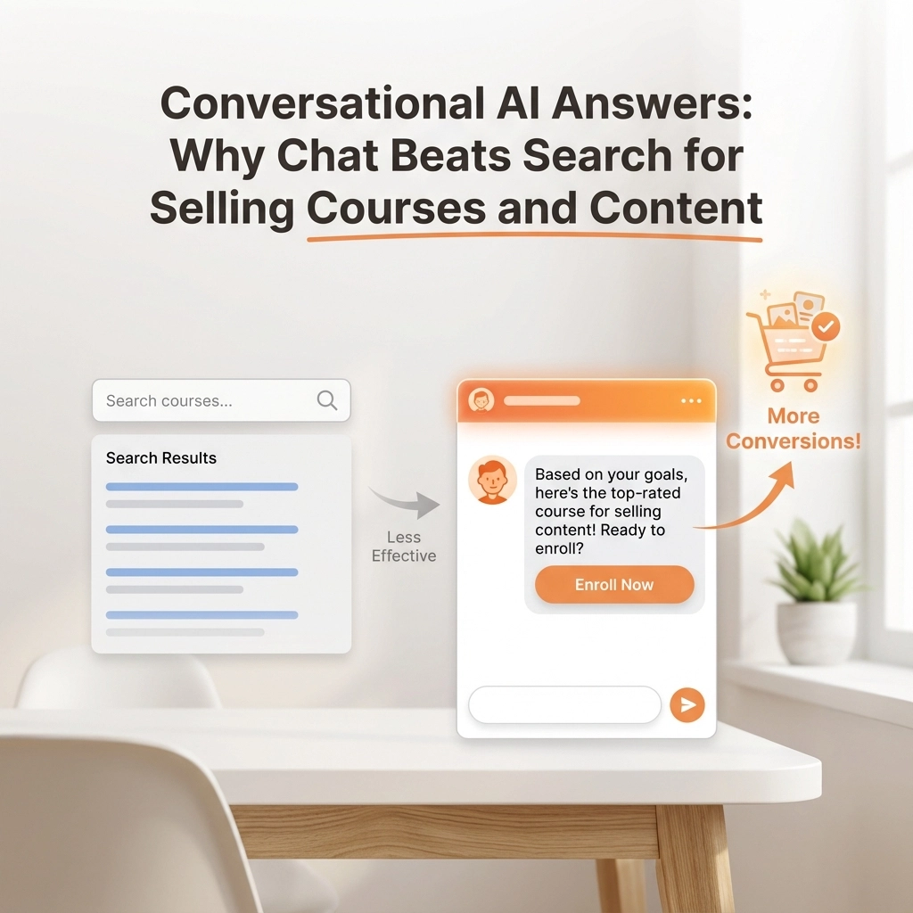 Conversational AI Answers: Why Chat Beats Search for Selling Courses and Content